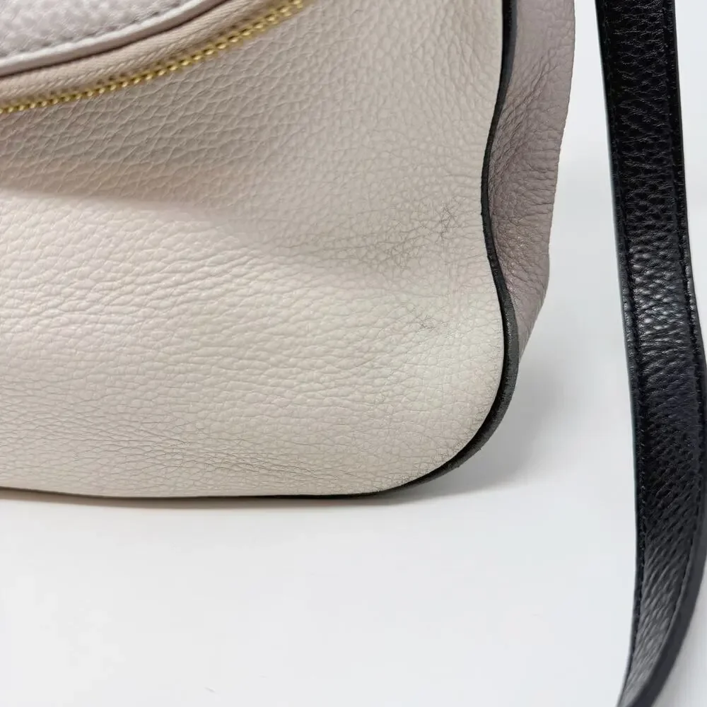 Kate Spade Gray Black Leather Cobble Hill Devin Satchel Bag Purse Crossbody Hobo